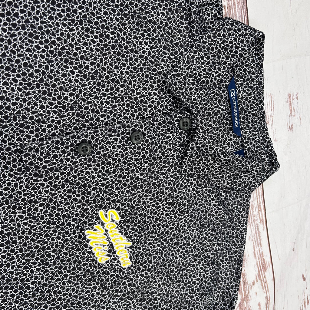 Cutter & Buck Men's Pike Eco Pebble Print Polo with Southern Miss Script