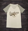 Boxercraft T-Shirt Women's Short Sleeve V-neck Southern and Stacked USM