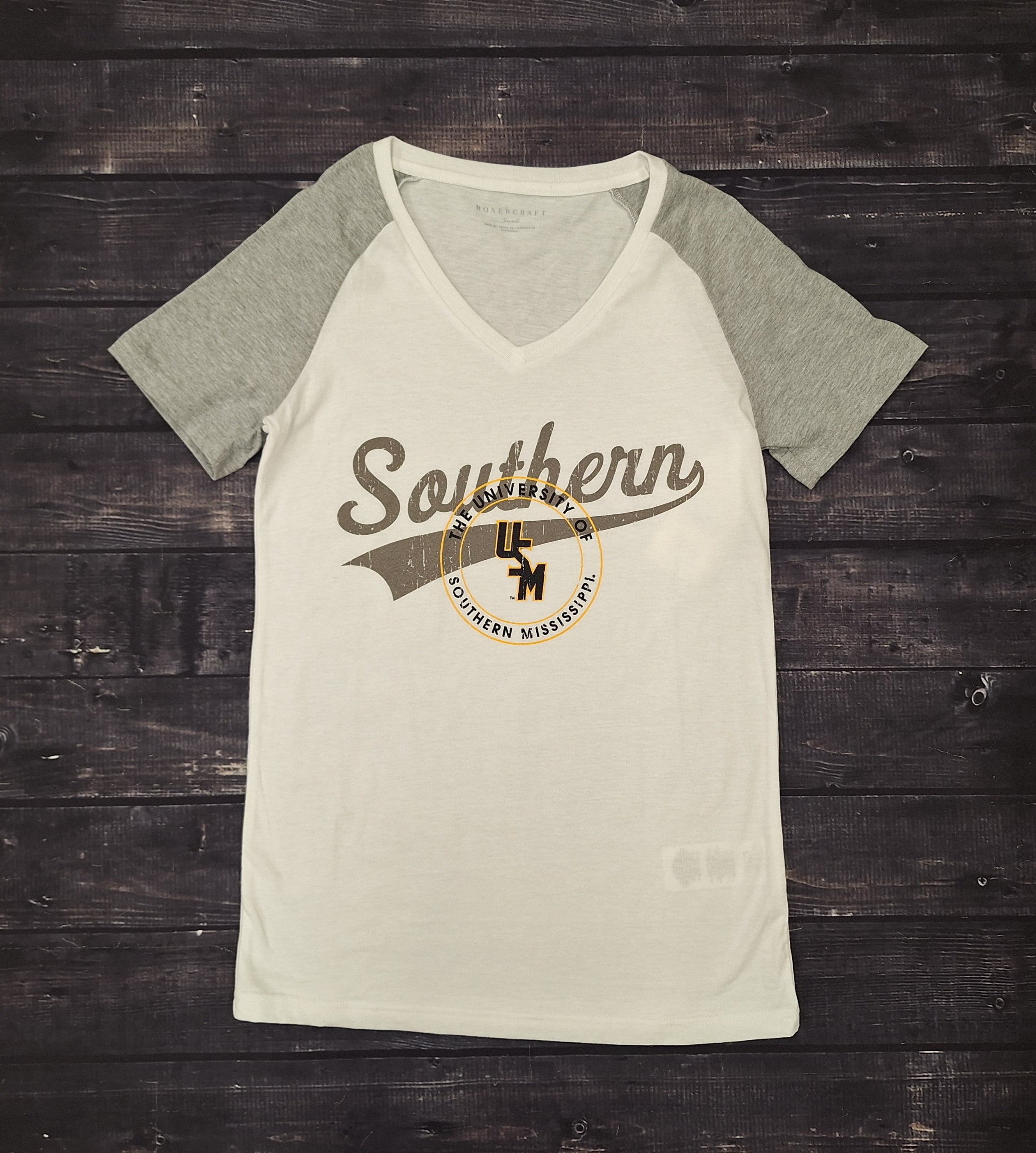 Boxercraft T-Shirt Women's Short Sleeve V-neck Southern and Stacked USM