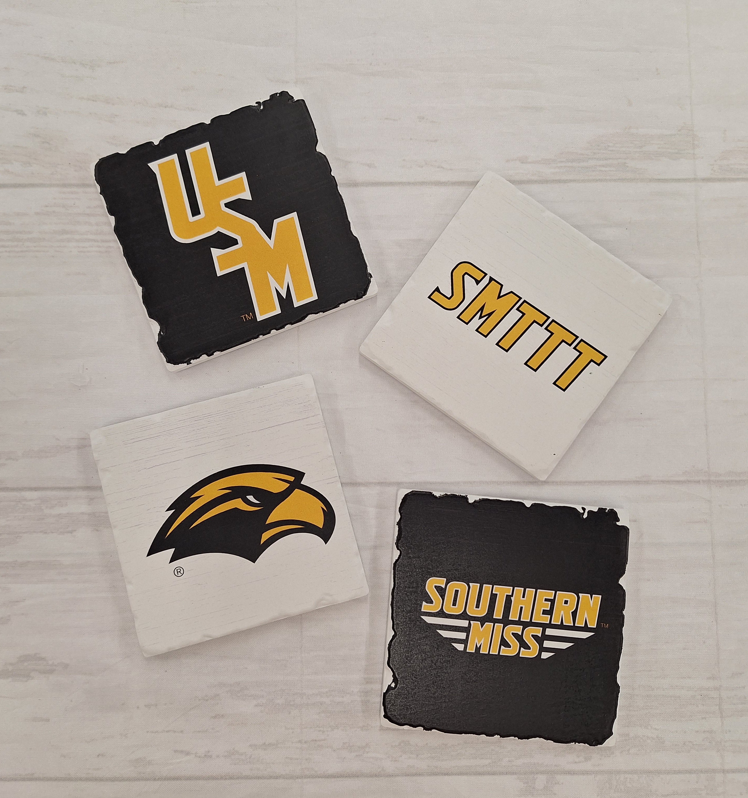Coaster 4-Pack Tumbled Tile Absorbent University Various Logos