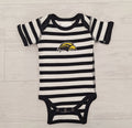Atlanta Hosiery Co. Baby Striped Lap Shoulder Onesie with Eagle Head