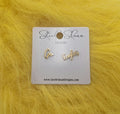 Earring Stud Go Eagles Script