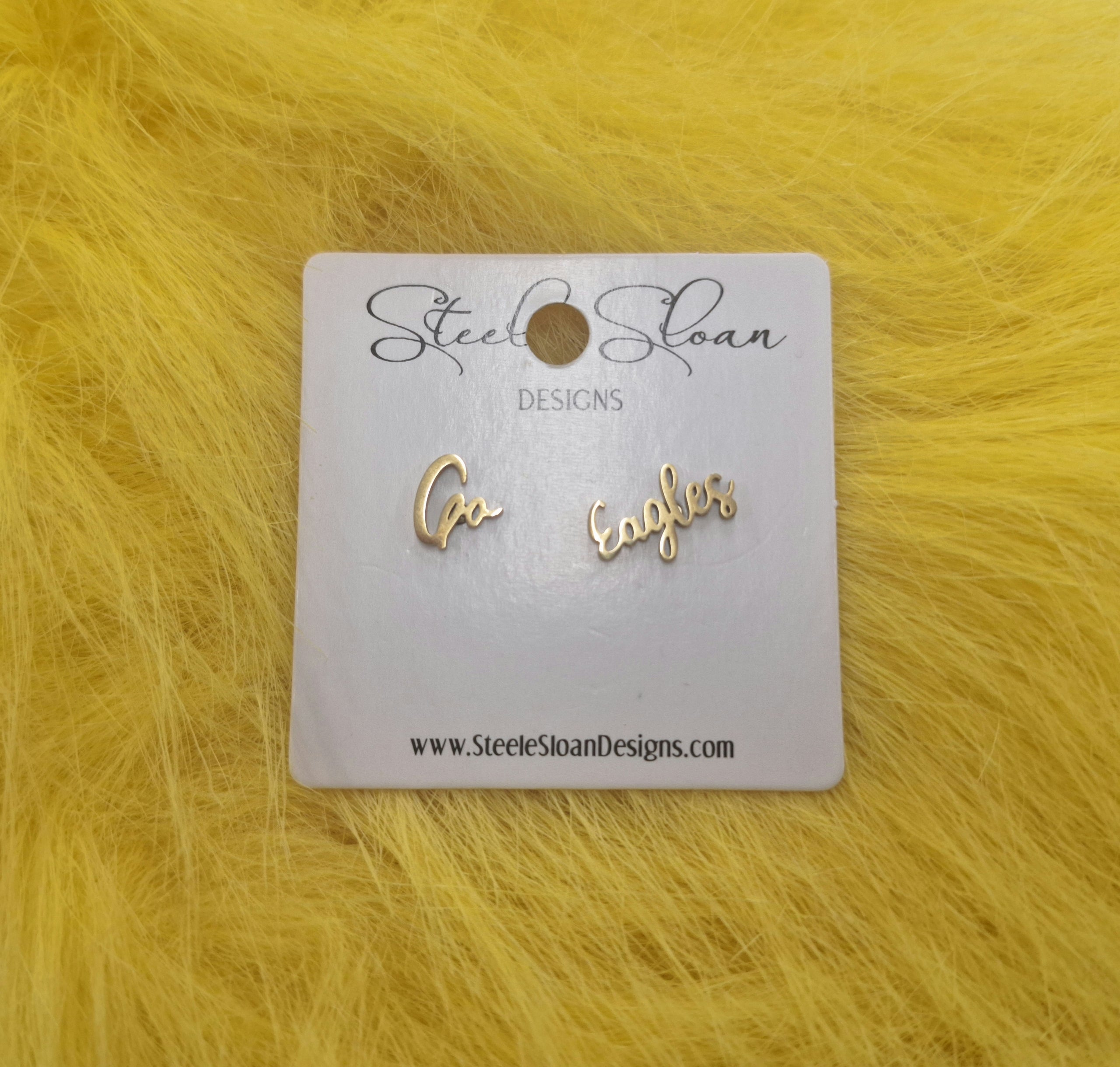 Earring Stud Go Eagles Script