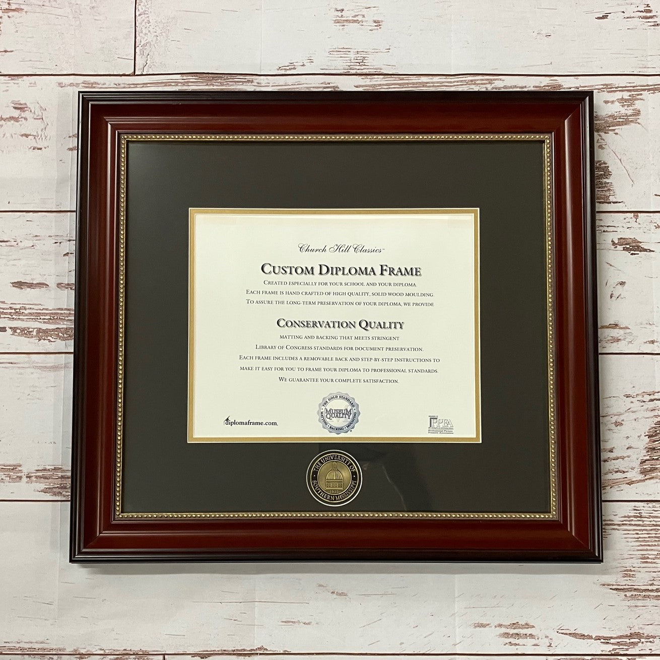 Frame Diploma #18 Kensington Masterpiece Medallion Gold Trim Medal Black Mat