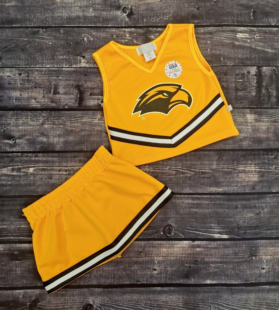 Youth Cheer Uniform 2 Piece V-neck with Eagle Head