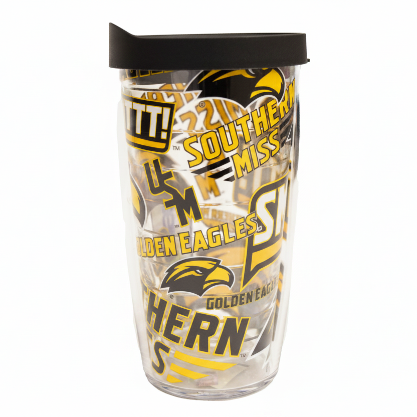 Classic Tumbler with Various Southern Miss Logos All Over