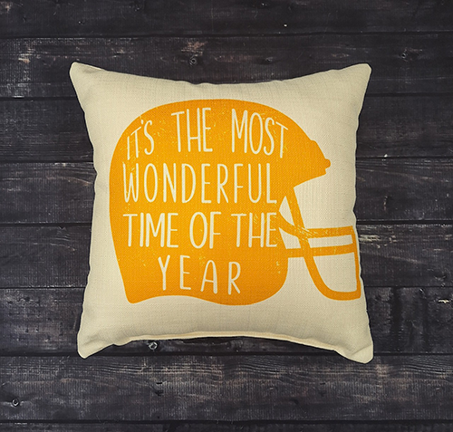 Pillow Linen Most Wonderful Time Helmet