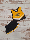 Toddler Cheerleader 2 piece V-neck Eagle Head Glitter