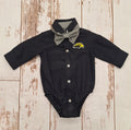 Gingham Bowtie Bodysuit with Eagle Head
