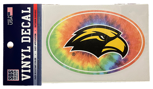Auto Decal 5" Oval Tie Dye Eagle Head