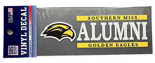 Auto Decal 6" Eagle Head Southern Miss Over Alumni Over Golden Eagles