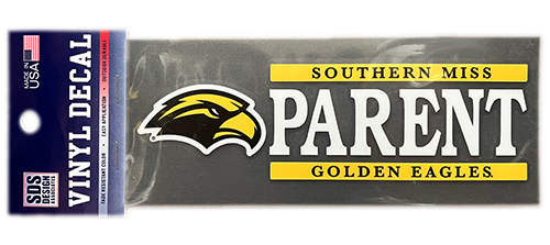 Auto Decal 6" Eagle Head Southern Miss Over Parent Over Golden Eagles