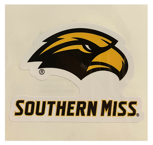 Auto Decal 5" Eagle Head Southern Miss Wordmark