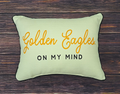 Pillow Linen Golden Eagles Script On My Mind Gold W Piping Black