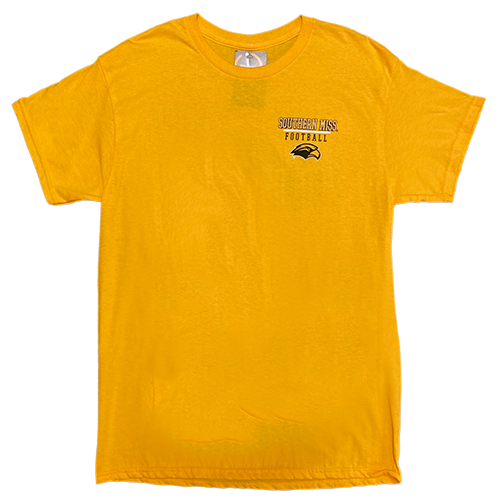 T-Shirt Short Sleeve Football Yard Lines Southern Miss Football Eagle Head