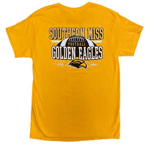 T-Shirt Short Sleeve Football Yard Lines Southern Miss Football Eagle Head