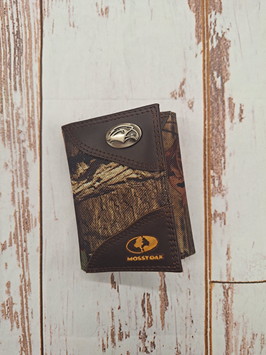 Wallet Leather Trifold Roper Mossy Oak Eagle Head Concho