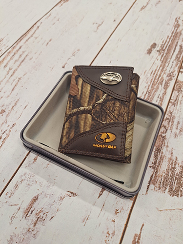 Wallet Leather Trifold Roper Mossy Oak Eagle Head Concho