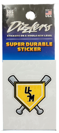 2" Baseball Crossed Bats Dizzler with Stacked USM