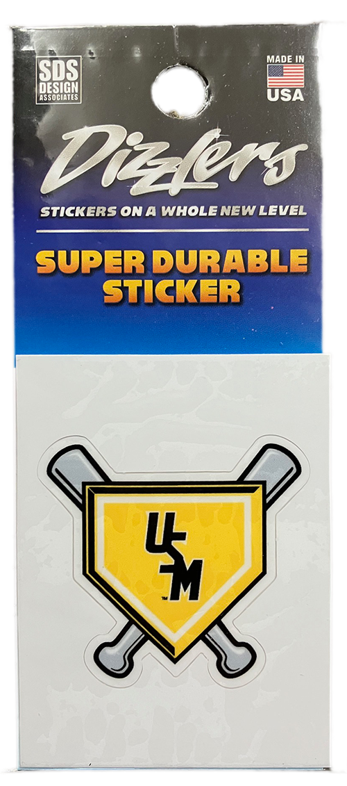 Auto Decal 2" Baseball Crossed Bats Stacked USM Dizzler