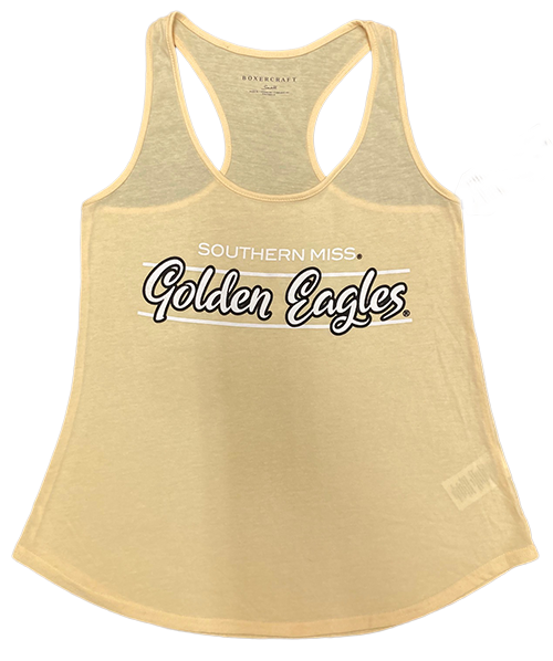Tank Top Women's Essential Racerback Golden Eagles Script