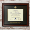 Frame Diploma #101 Medallion Etched Signature