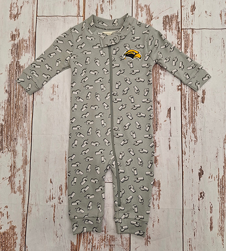 Garb, Inc Baby Full Zip Romper with Thatcher Whistles All Over and Eagle Head