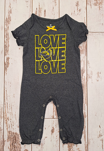 Colosseum Athletics Baby Rock Star Love Love Love Romper with Eagle Head