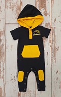 Colosseum Athletics Baby Hooded Short Sleeve Romper with Eagle Head and Southern Miss Wordmark