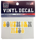 3" Vinyl Decal with Southern Miss in Bubble Font