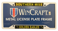 Auto License Plate Frame Top Southern Miss Bottom Eagle Head Golden Eagles Eagle Head
