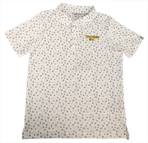 Youth Polo Earnest Football Print Grey Southern Miss Bars