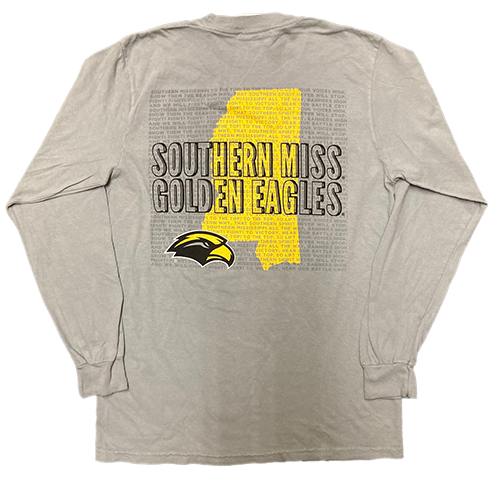 T-Shirt Long Sleeve Fight Song State of MS outline