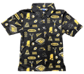 Toddler Polo Short Sleeve Icons All Over Black