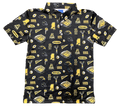 Youth Polo Short Sleeve Perf Var University Of Southern Mississippi Icons All Over Gold