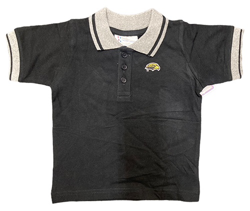 Toddler Polo Pique Collar Grey Eagle Head