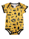 Vive La Fete, INC Baby Short Sleeve Onesie with Southern Miss Football Icons All Over
