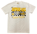 T-Shirt Short Sleeve Groovy Stripe Check Pattern Flowers