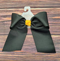 Hair Bow Elastic Pony Cheer Ribbon Grosgrain 3" Knot Gold