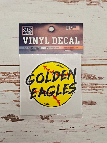 SDS Design Associates Auto Decal 3" Softball Golden Eagles Scratch Script Vinyl