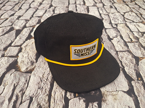 Cap Baseball Corduroy Bill Rope Gold Fc Southern Miss Bars Patch Adjustable