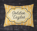 Pillow Linen Bow Pattern Golden Eagles Script