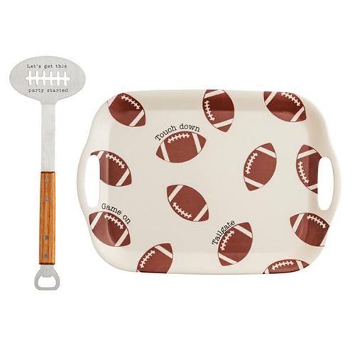 Platter Melamine Footballs with Spatula