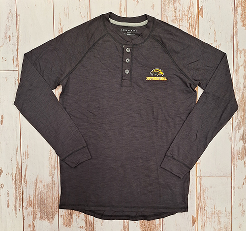 T-Shirt Long Sleeve Henley Eagle Head Southern Miss