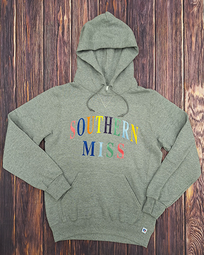 Sweatshirt Hooded Southern Miss Multicolor Font