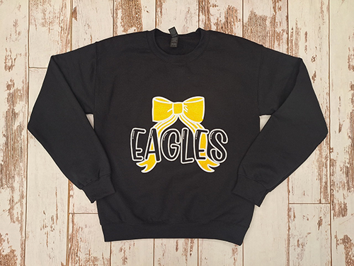 Sweatshirt Women's Crewneck Bow Bubble Font