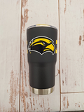 Tumbler with Lid Clear Gold Eagle Head 360 Stripes Gold