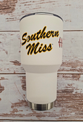 Tumbler with Lid 360 Baseball Stitch Southern Miss Script