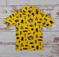Toddler Polo Short Sleeve Icons All Over Gold