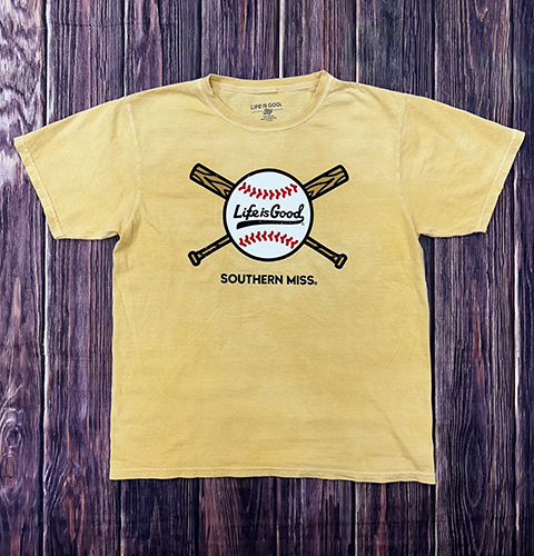 Life is Good T-Shirt Short Sleeve Baseball And Bats
